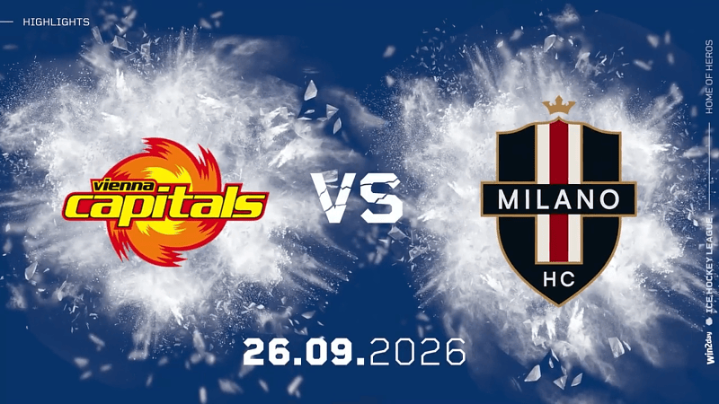 Highlights: Vienna Capitals unterliegen Milano HC deutlich
